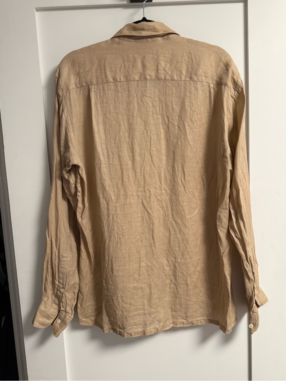 Vintage Dior Men's Tan Linen Long-Sleeve Button-Down Shirt - Picture 4 of 8